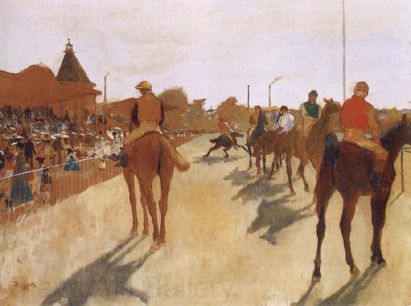 Germain Hilaire Edgard Degas Race Horses before the Stands Spain oil painting art